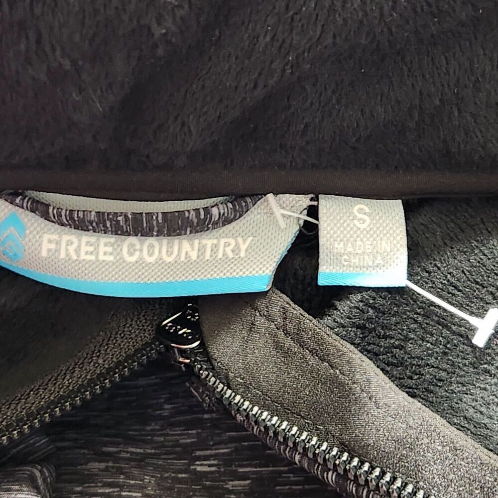 Free Country Jacket Small Heather Color Black Soft shell Lined thumbholes.  New - Picture 3 of 13